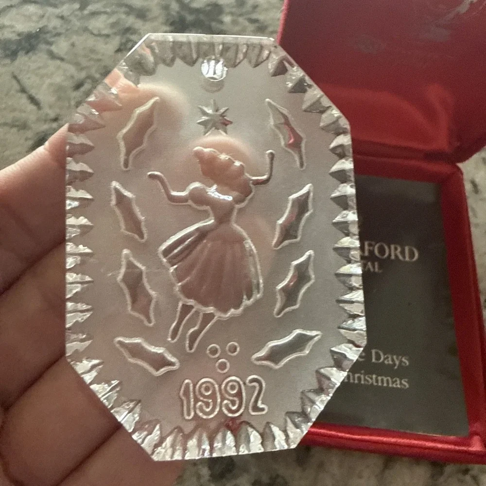 Vintage Waterford Crystal Christmas Ornaments 1992 With Box